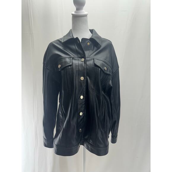 Zara Jackets & Blazers - Zara Black Faux leather Jacket S